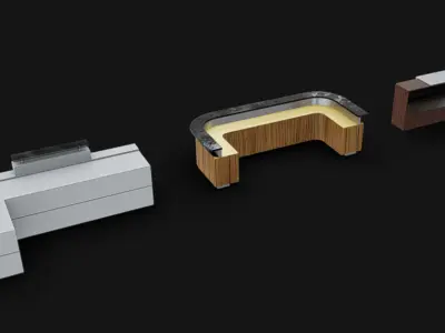 Reception Desks 01 Low-poly 3D model