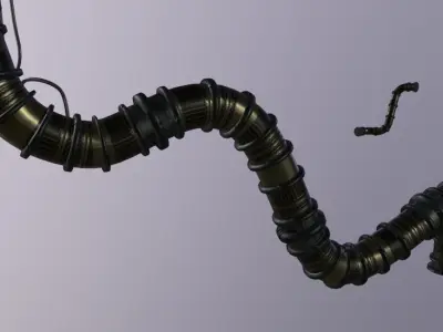 Pipes and Cable Low-poly 3D model