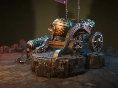Fantasy cannons Low-poly 3D model