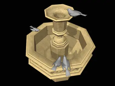 Bird Baths fountain 3D model
