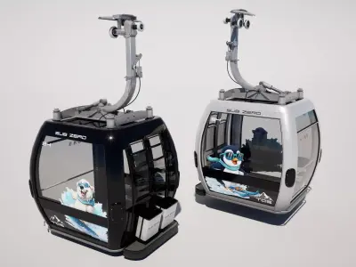 Cable Car Gondola Low-poly 3D model