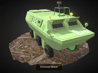 Lowpoly Military Vehicles 3D Model Collection