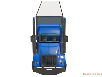  semi truck heavy duty american design low poly Low-poly 3D model