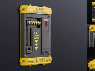 Factory lever switch Low-poly 3D model