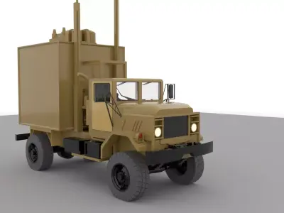 Military radar truck 3D model