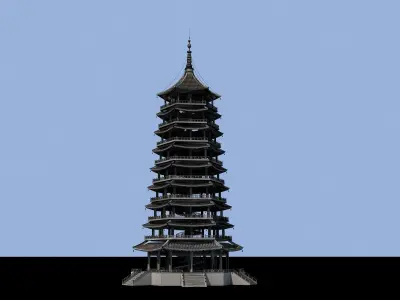 Chinese Ancient Pagoda pagoda 3D model purchase