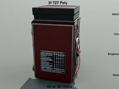 Ancient Camera Low-poly 3D model