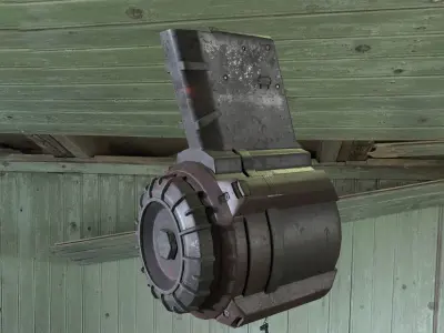 Drum magazine PMUG Low-poly 3D model