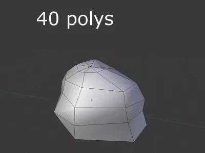 low poly rock Low-poly 3D model get