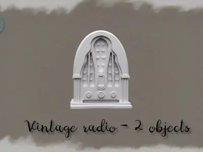 Vintage Radio Miniature for Dollhouse 3D print model