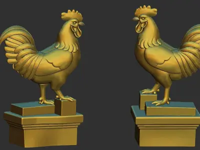 Rooster Statue 2 3D print model