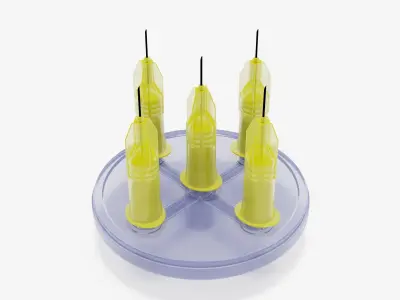Multi Injector 5 Needles Circular Yellow 3D model