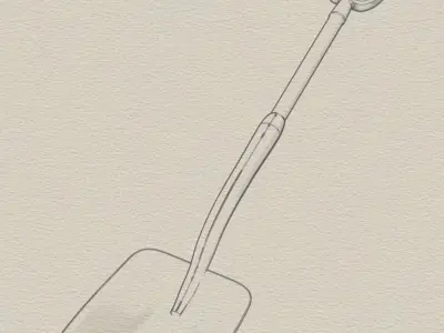 Shovel construction tool Low-poly 3D model