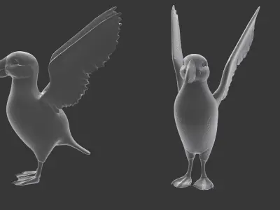 Puffin bird 3D model purchase