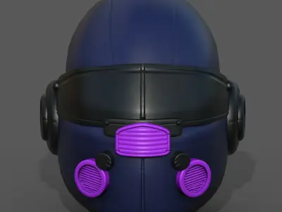 Helmet scifi fantasy futuristic military combat  Low-poly 3D model 2