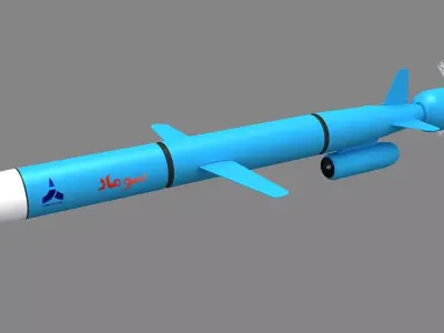 Soumar Iranian Cruise Missile Low-poly 3D model