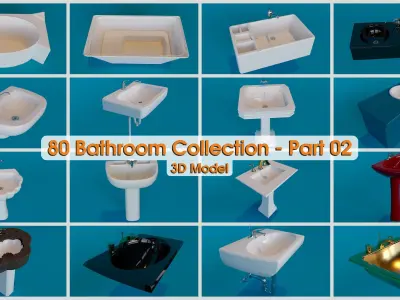 80 Bathroom Collection Part 02 Low-poly 3D model