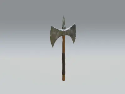 Battle axe Low-poly 3D model 24