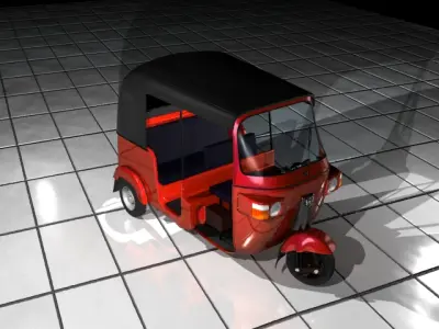 Bajaj Three wheel TukTuk 3D model Re-205 3D model