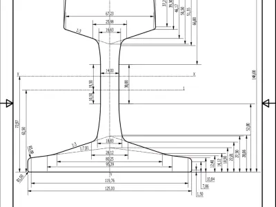 British Standard-EN13674 49E2 rail 3D model