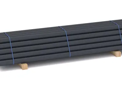 PVC Pipe with Pallet Low-poly 3D model