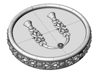 Brooche with armenian letter S 3D print model