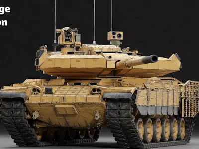 MZK Roketsan M60 High-Fidelity 3D Model with Modular Armor Low-poly 3D model