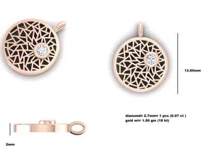 Round pendant 3D print model