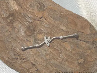 Set 3 model Piercing script Faith industrial barbell  3D print model