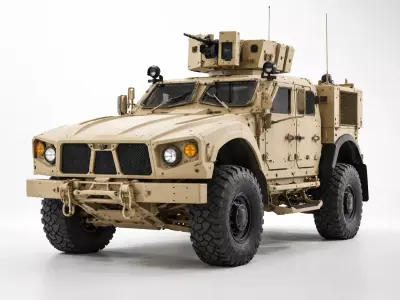 Oshkosh M AT V Armored Vehicle Low Poly Military Truck Low-poly 3D model