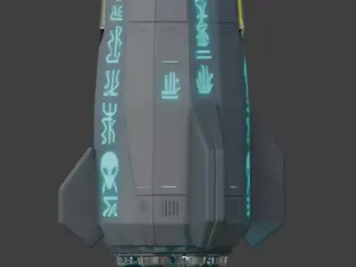 Realistic Sci-Fi Alien Drop Pod 3D Model Low-poly 3D model