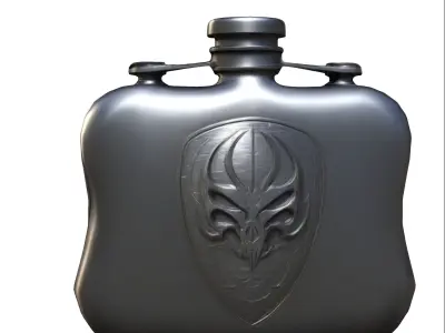 Flask Skull Low-poly 3D model