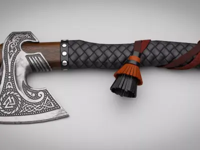 Viking Battle Axe Low-poly 3D model Low-poly 3D model