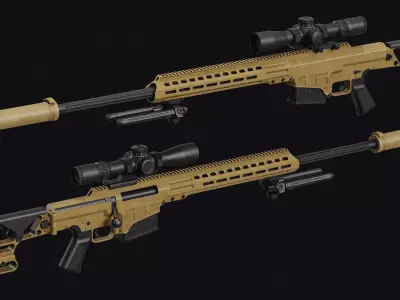 MK22 Rifle Low-poly 3D model