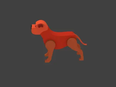 lowpoly of dog 3D model