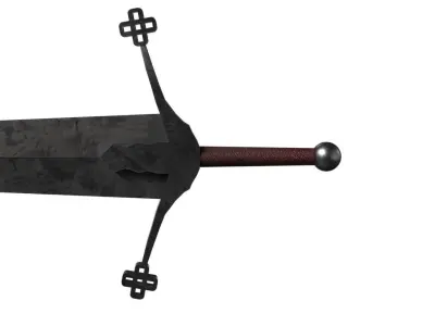 dark sword Free low-poly 3D model buy