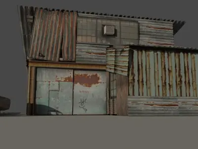 shanty garage decayed Low-poly 3D model