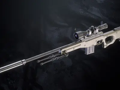 SR 96 P Sniper Rifle Low-poly 3D model