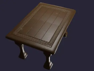 Medieval table Low-poly 3D model shop