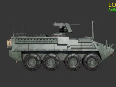 Asset - Army - Tank - M1127 Low-poly 3D model