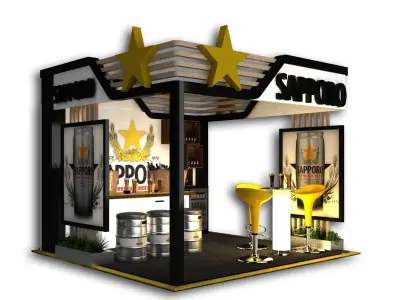 Sapporo Beer Stand 3mX3m 3dsmax - Vray 3D model