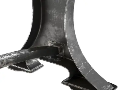 Roberto Dining Table and bench 3D model