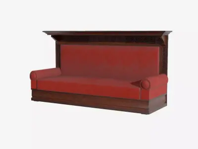 Low poly model Classic Antique sofa Low-poly 3D model