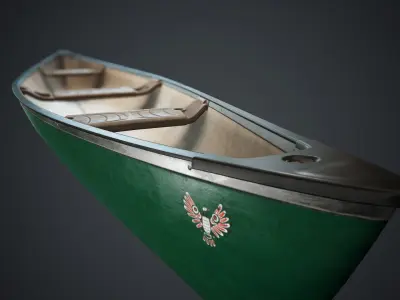 Canoe 1 PBR Game Ready Low-poly 3D model