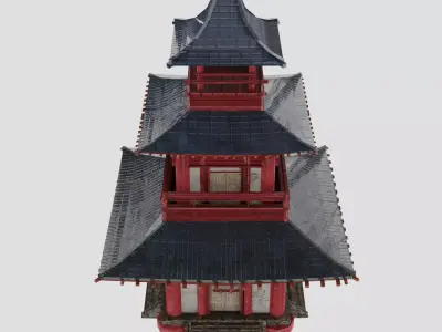 temple japanese pagoda Free low-poly 3D model