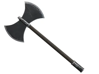 Double Blade Axe Low-poly 3D model