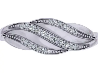 Wave Diamond Ring 3D print model