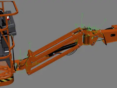 JLG E300AJP Articulating Boom Lift Rigged 3D model