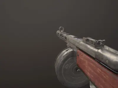 PPSh-41 submachine gun Low-poly 3D model buy