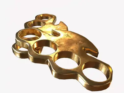 Brass Knuckle Gold Low-poly 3D model